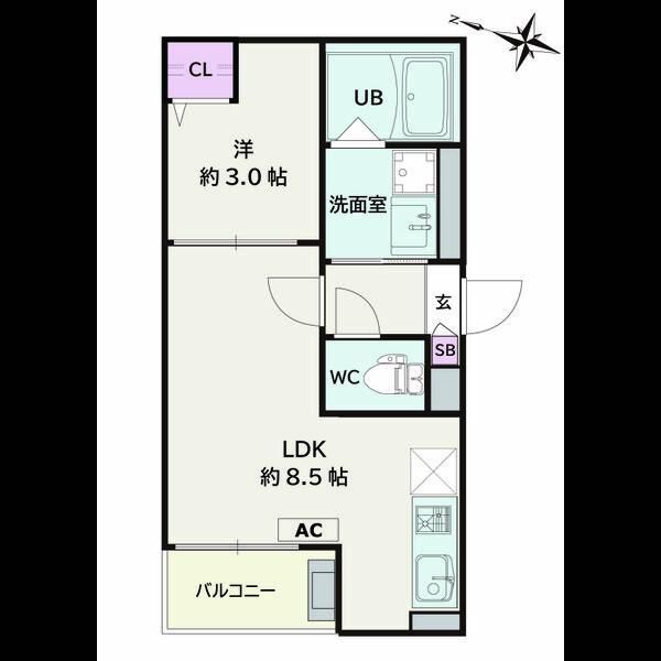 Ｊａｃｋ　ｙｏｓｈｉｎｏⅡ 303号室 間取り