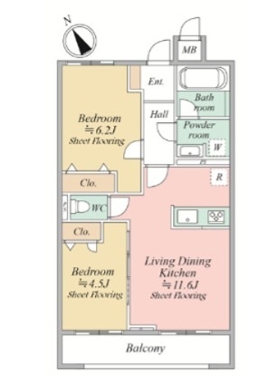 ＭＯＣＸＩＯＮ　ＫＡＷＡ 103号室 間取り