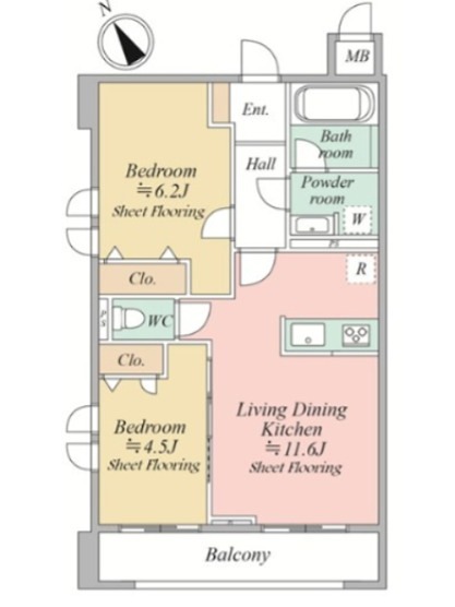 ＭＯＣＸＩＯＮ　ＫＡＷＡ 301号室 間取り
