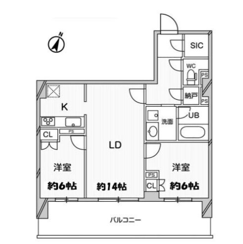 ドゥーエ大宮 1202号室 間取り