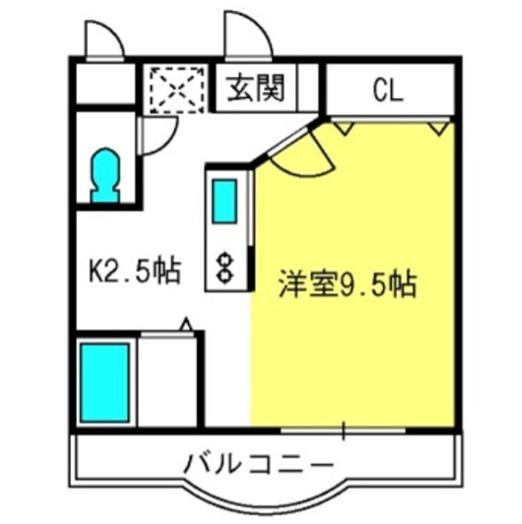 クレールコート 104号室 間取り