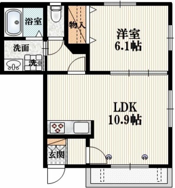 Ｓｏｌｅｉｌ　Ⅰ 102号室 間取り