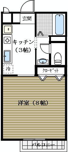 クレール加茂宮 105号室 間取り