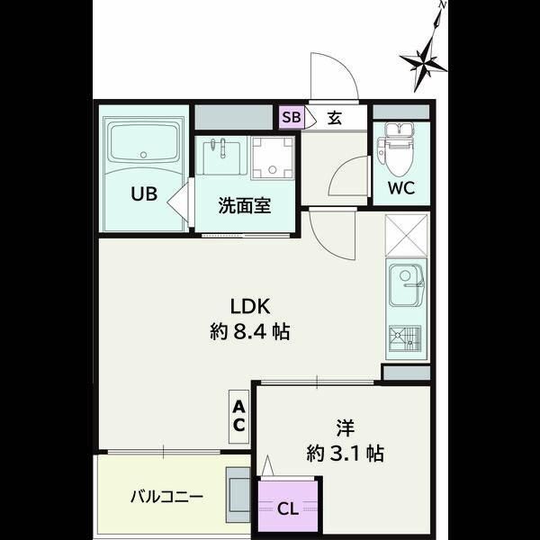 Ｊａｃｋ　ｙｏｓｈｉｎｏⅡ 301号室 間取り