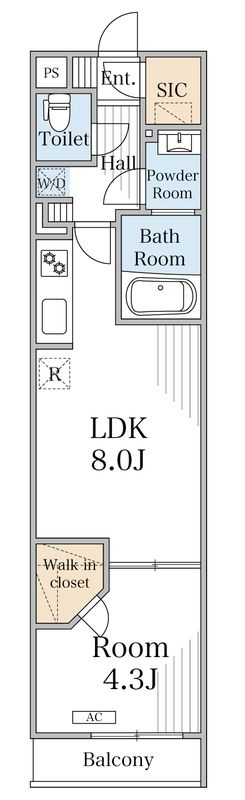 リブリ・ダイワクレストⅡ 208号室 間取り