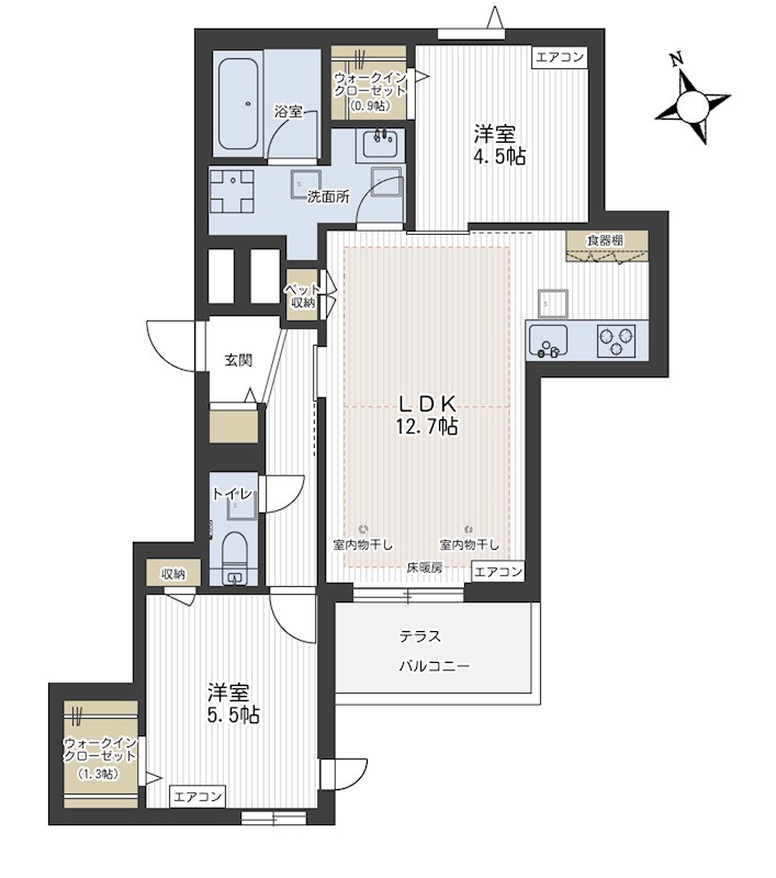 アトラスⅡ 102号室 間取り