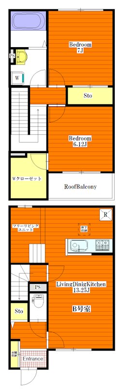 Rin B号室 間取り