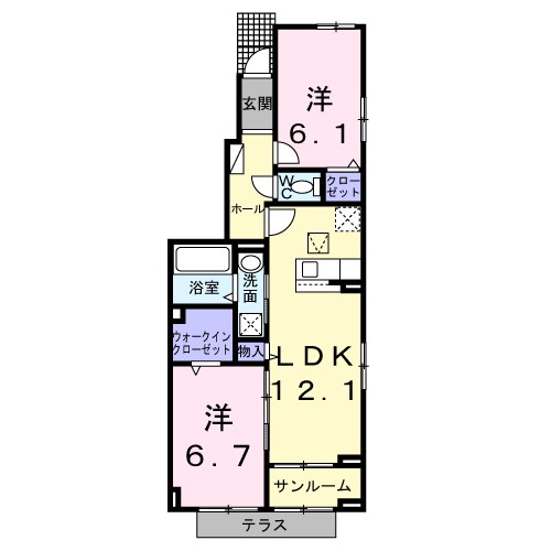 イーケートラスト 101号室 間取り