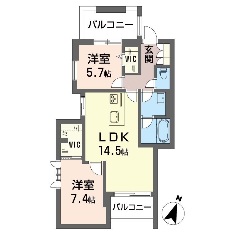 カスケード 201号室 間取り