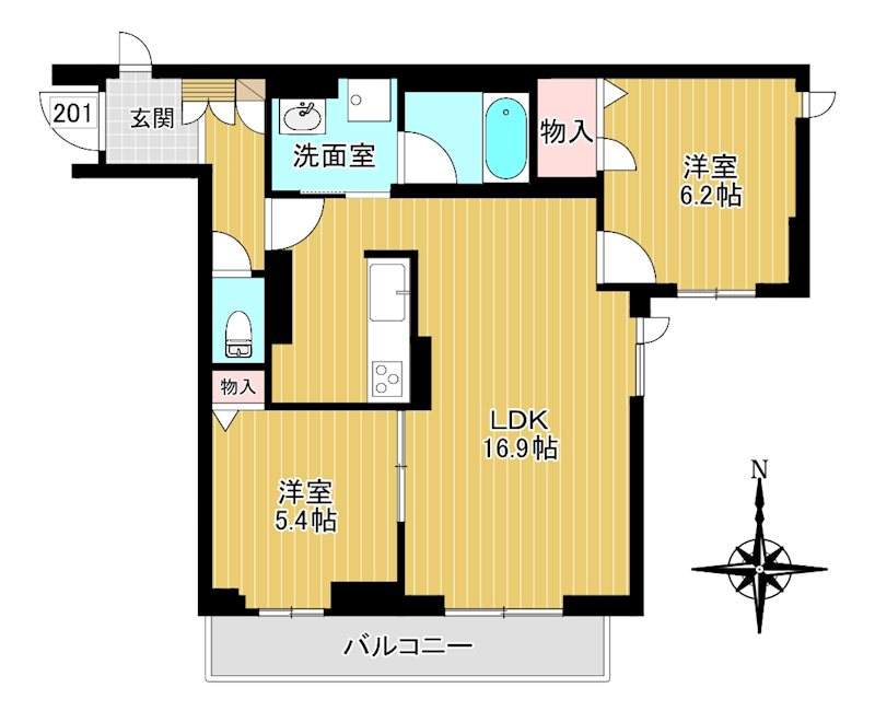 クラリエール 301号室 間取り