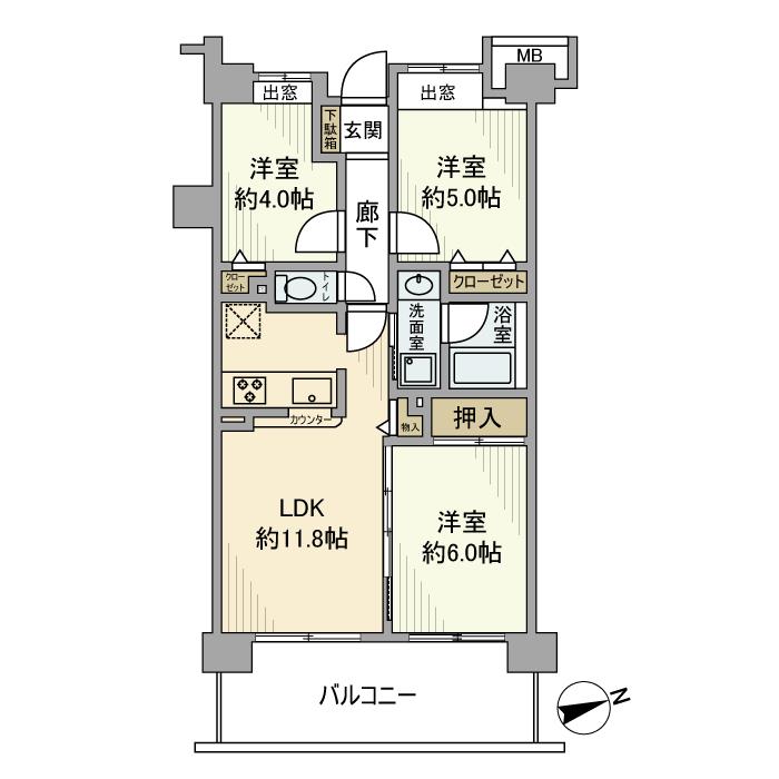 レーベンハイム大宮グランファースト 606号室 間取り