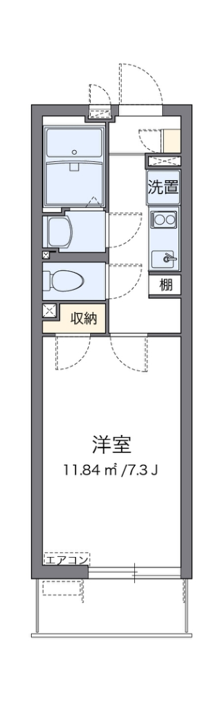 クレイノポスタ 203号室 間取り