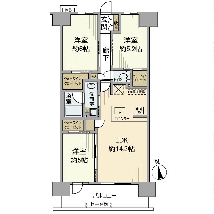サンクレイドル岩槻ステーションウィズ 403号室 間取り