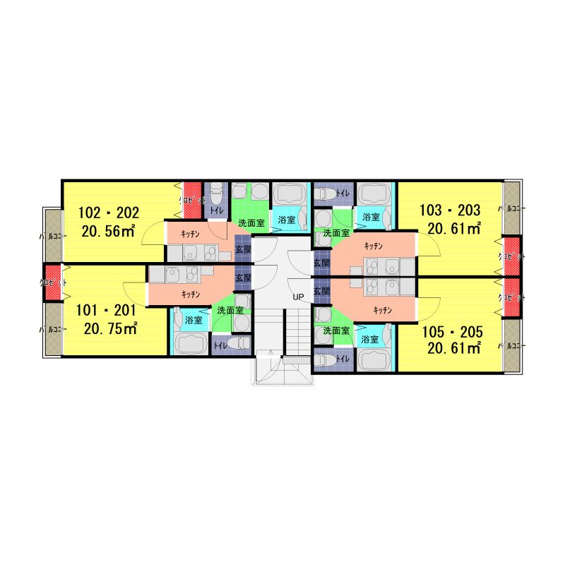 グランウッド上尾 205号室 間取り