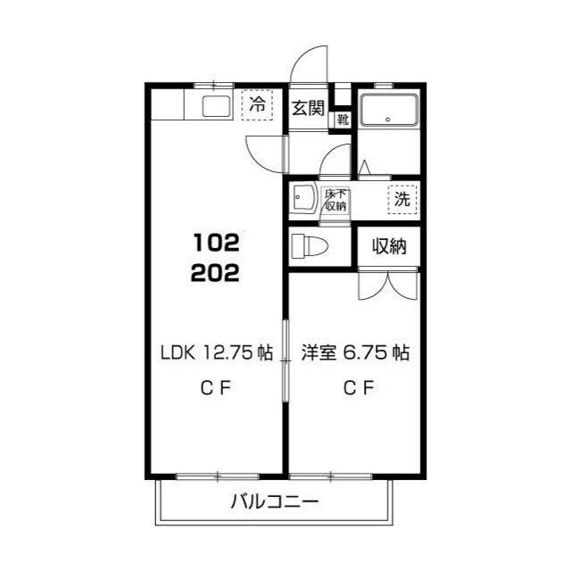 ログリジェール泉台 202号室 間取り