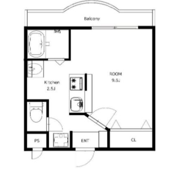 クレールコート 204号室 間取り