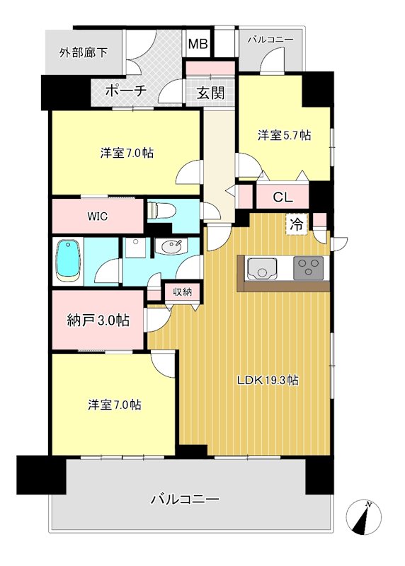 イニシア大宮宮原　コンフォートリッジ 703号室 間取り