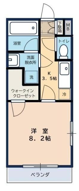 スリーライト 201号室 間取り