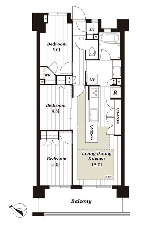 ルピアコート西大宮ステーションビュー 7階部分号室 間取り