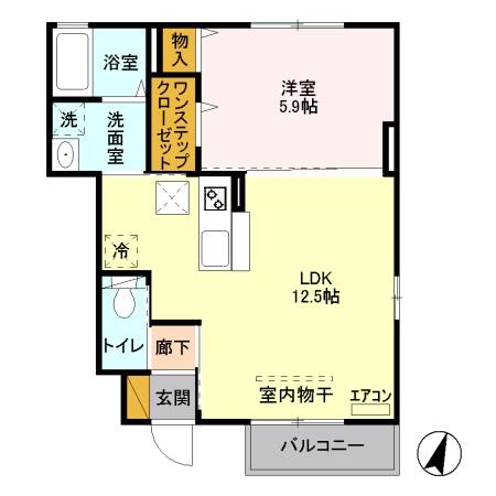 レ・リヤン.Ｓ 102号室 間取り