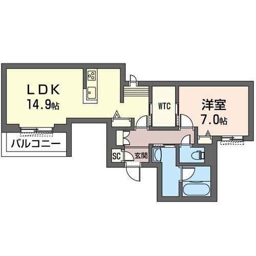 ナンバーアンフィニ 201号室 間取り