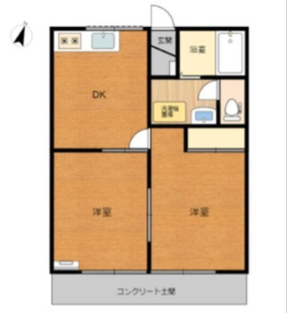 メルベーユⅠ 102号室 間取り