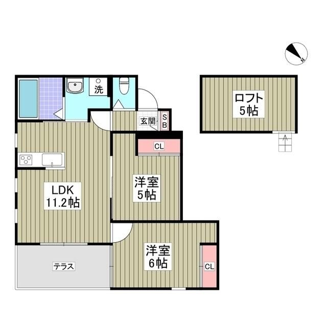 Ｌｙｓ　ｂｌａｎｃ 1号室 間取り