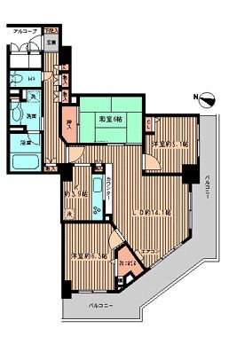 びゅうサイトタワー 1808号室 間取り