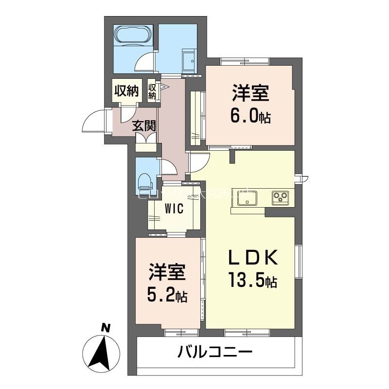 フィオリス 201号室 間取り