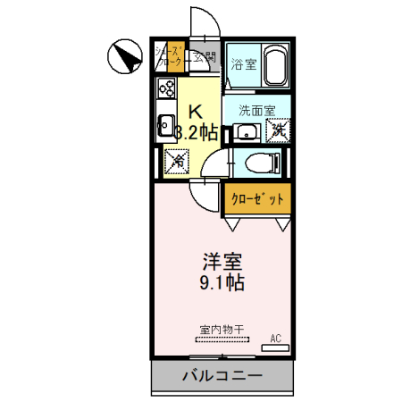 コリーヌヴェール上小 303号室 間取り