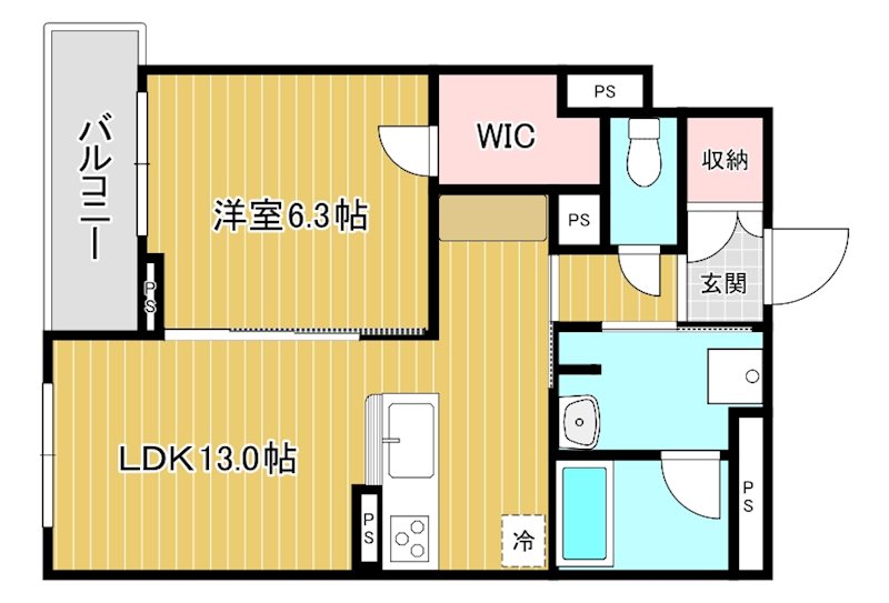 グランレーヴ上小町 203号室 間取り