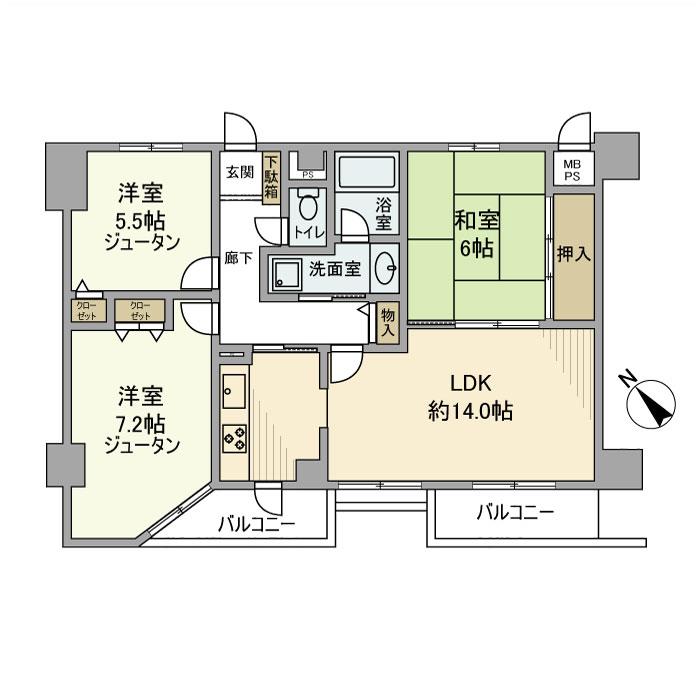 キャッスル上尾 905号室 間取り