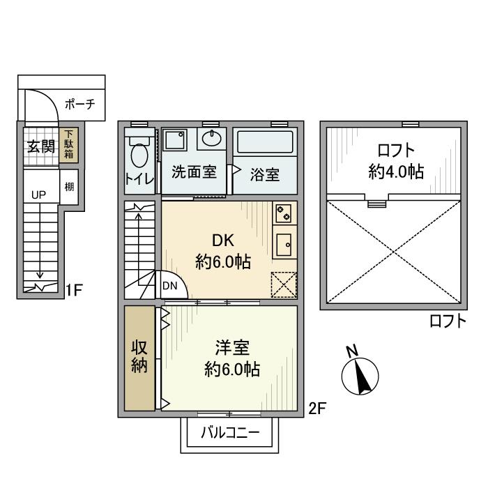 フィオーレ盆栽 202号室 間取り