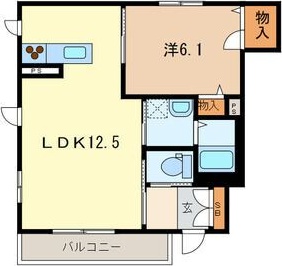 マンション鷹の巣　E棟 102号室 間取り