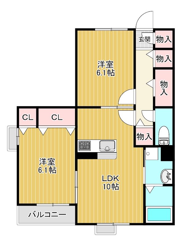 ソルカーサ 201号室 間取り