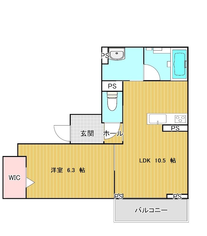 グランレーヴ大宮 201号室 間取り