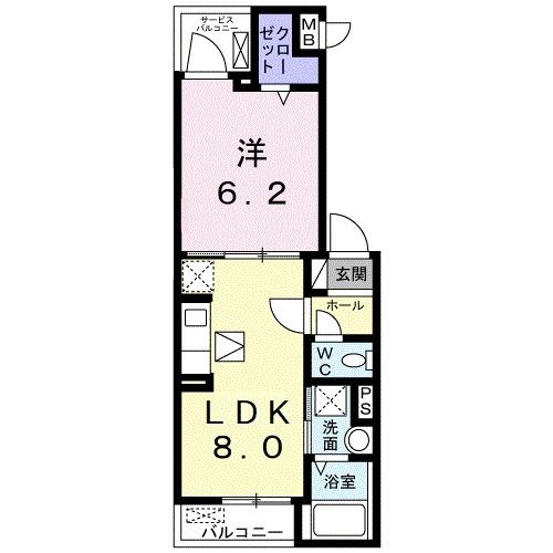 コート　ド　レシェ 102号室 間取り