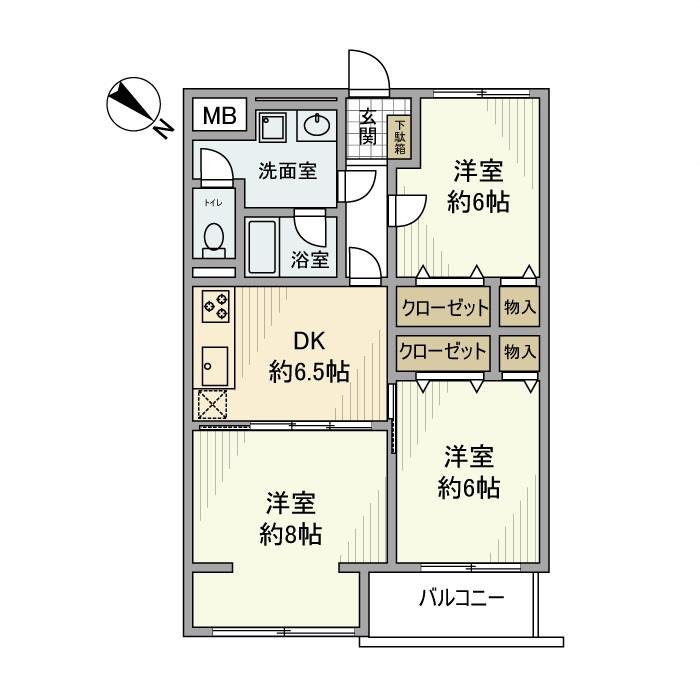 上尾サンハイツ 406号室 間取り