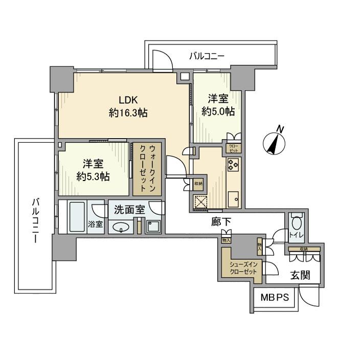 ＴＨＥ　ＯＭＩＹＡ　ＴＯＷＥＲＳ 1902号室 間取り