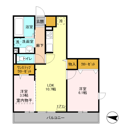 シャルマン元町 301号室 間取り