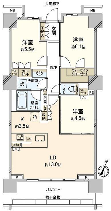 大宮スカイ＆スクエア　ザ・タワー 608号室 間取り