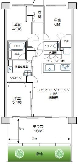 ルピアコート大宮フィオーレ 112号室 間取り