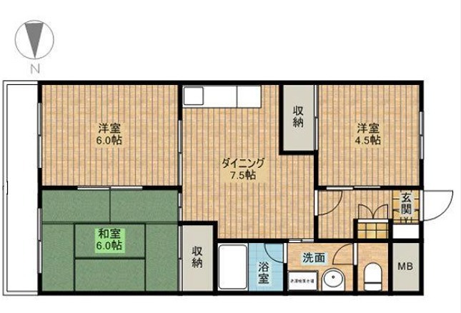 鈴木ガーデンコーポラス 103号室 間取り