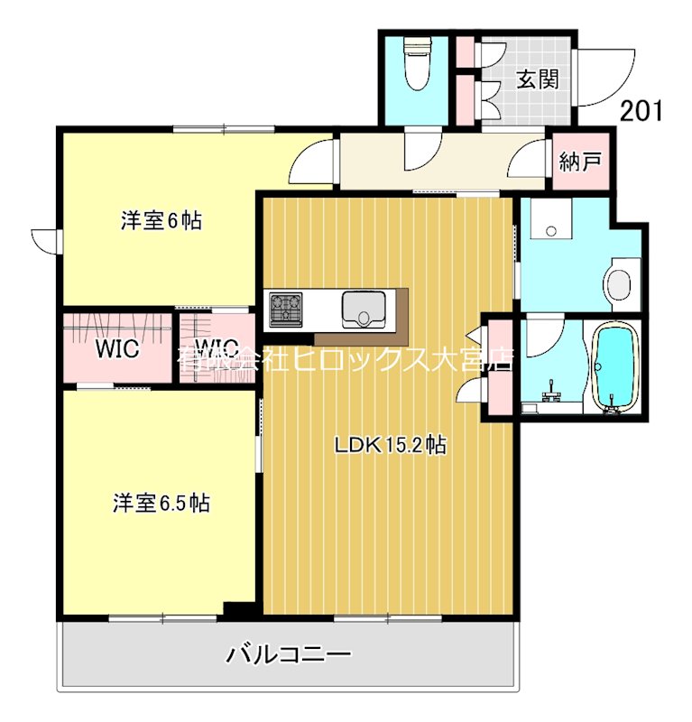 アルエットⅡ 201号室 間取り