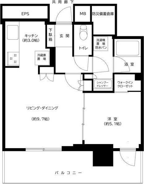 大宮スカイ＆スクエア　ザ・レジデンス 502号室 間取り