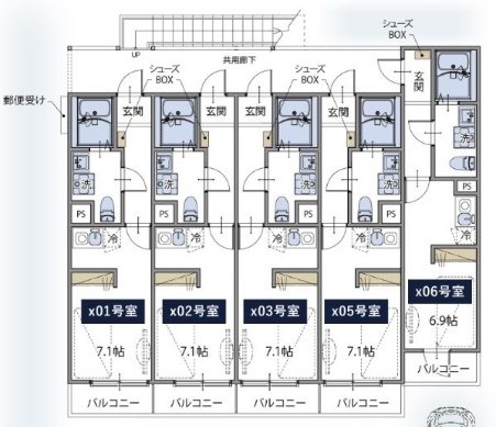 ソレイユ七里 205号室 間取り