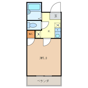ドミサイルオーミヤ 206号室 間取り