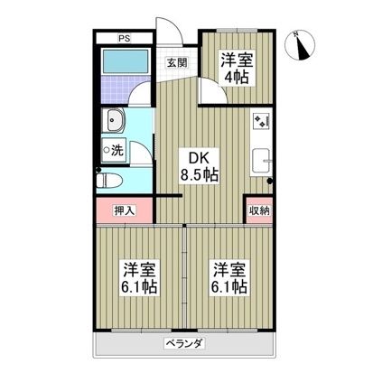 丸新ハイツ 303号室 間取り