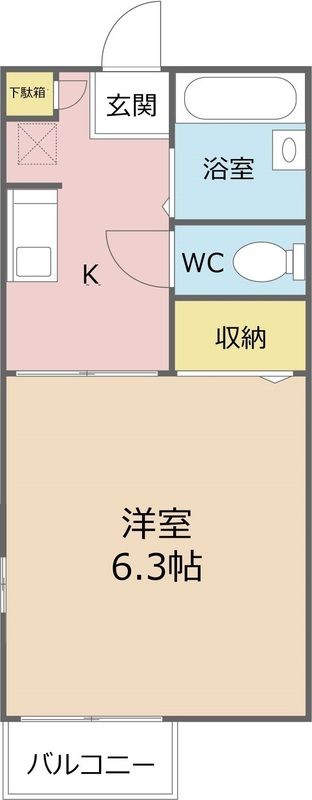パームコテージA棟 203号室 間取り