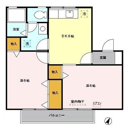 プリムヴェールファイヴ 202号室 間取り
